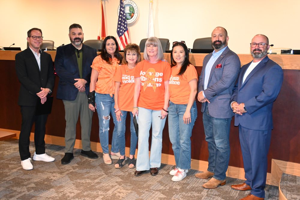 The City of Parkland City Commission issued a National Gun Violence Awareness month proclamation to Moms Demand Action, during the June 18 Commission meeting. Moms Demand Action seeks to implement public safety measures that can protect people from gun violence.
