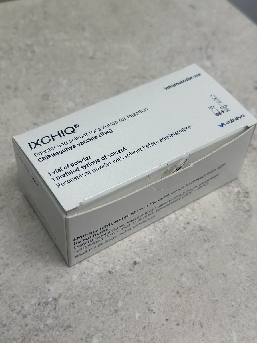 OlivierPicardUK's tweet image. Today I became the first in the UK to give the chikungunya vaccine (IXCHIQ) outside of a trial in a community pharmacy.
Preventative care, #TravelHealth & clinical pharmacy in action
Thanks to @ValnevaSE, @PharmaDoctorUK & our brilliant patient!
#Pharmacy #Vaccines