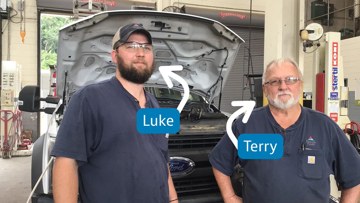 GeorgiaPower's tweet image. As we celebrate Automotive Workers Appreciation Month, we&apos;re putting the spotlight on an incredible father-son duo from our Athens fleet team! 🚗🔧

Terry, our Crew Leader and Fleet Mechanic, has been with Georgia Power for an impressive 37 years. His unmatched expertise in…
