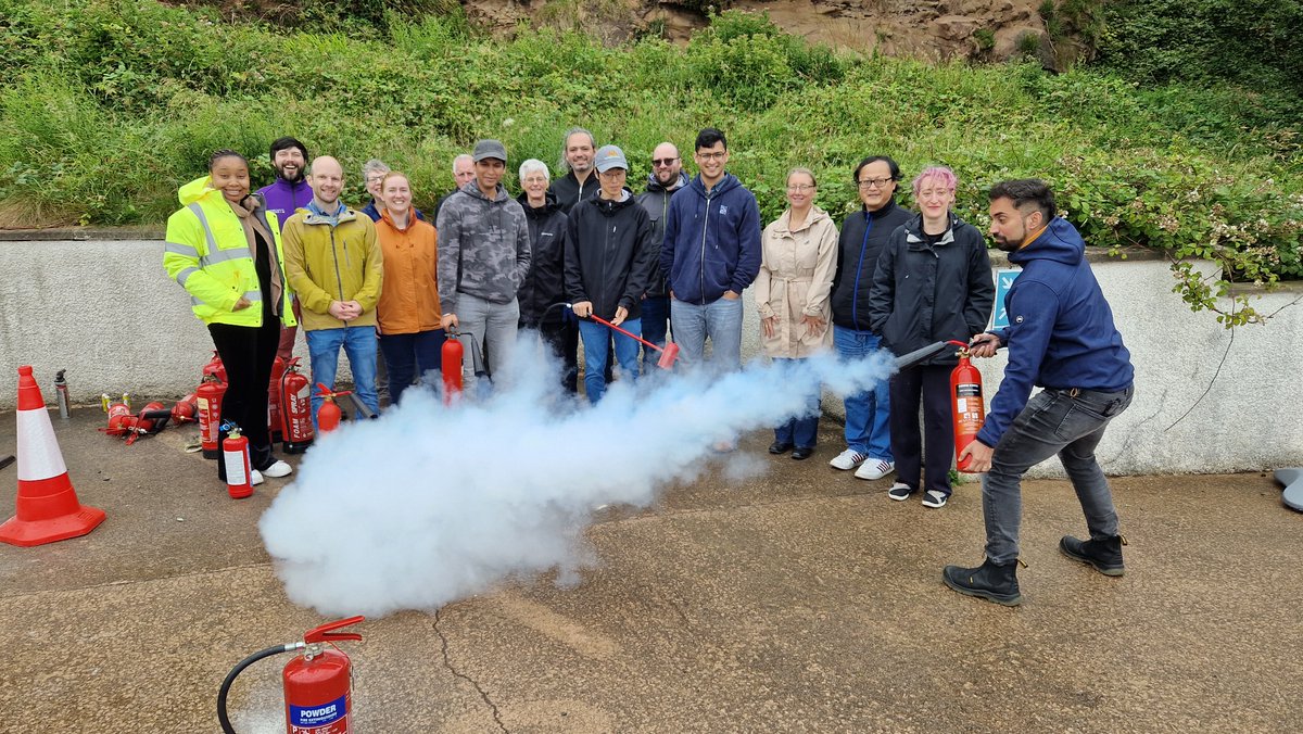 RAICo and DCF staff having a great time keeping their skills up to date - fire extinguisher training done!