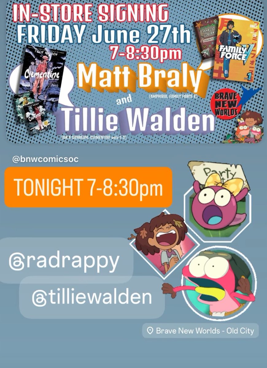Radrappy's tweet image. I'll be at @BNWCOMICS in Philadelphia tonight with the incredible Tillie Walden signing books!! Come say hi if you can it's totally free!