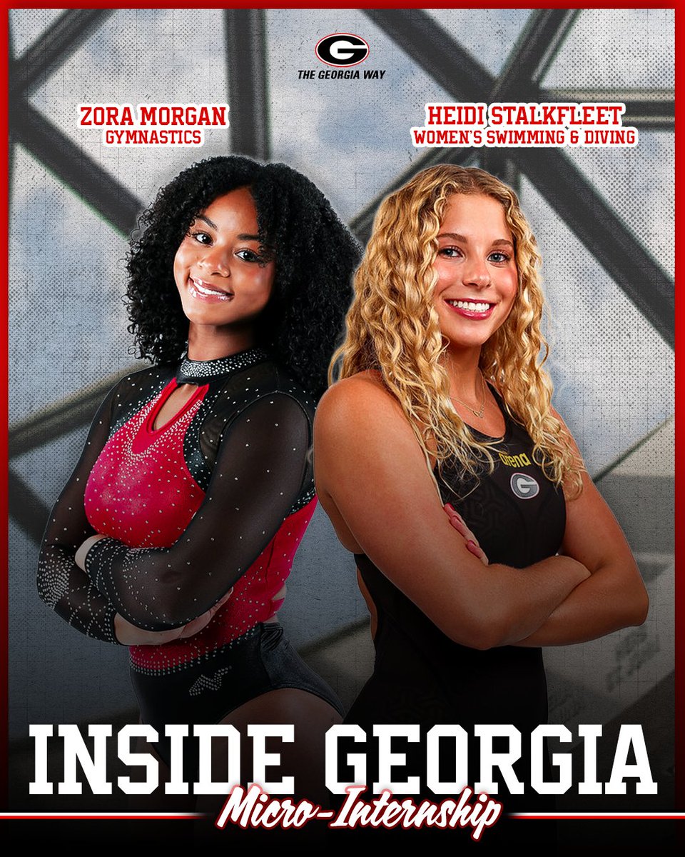 We're so proud of Zora Morgan (@ugagymnastics) and Heidi Stalkfleet (@ugaswimdive) for taking part in the inaugural Inside Georgia Micro-Internship! They gained valuable insight into the behind-the-scenes of UGA Athletics by shadowing multiple departments.