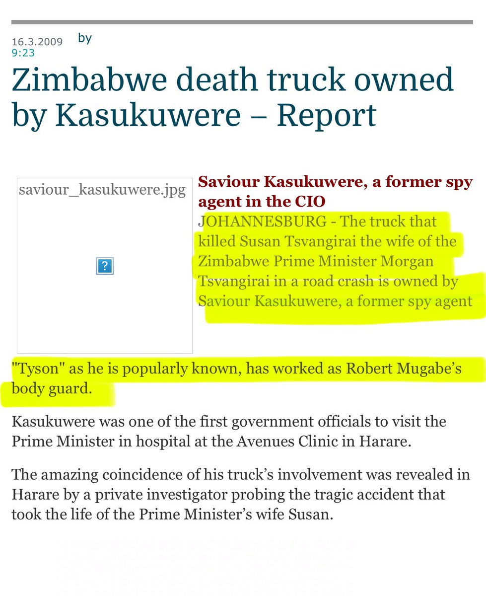 Fadzayi Mahere🇿🇼 (@advocatemahere) on Twitter photo 🔸Good day <a href="/Hon_Kasukuwere/">Saviour Kasukuwere</a>,
Is it true that you owned the truck that killed Susan Tsvangirai, the wife of former Prime Minister Morgan Tsvangirai, in a car accident?
We need new leaders.🇿🇼 🔸Good day <a href="/Hon_Kasukuwere/">Saviour Kasukuwere</a>,
Is it true that you owned the truck that killed Susan Tsvangirai, the wife of former Prime Minister Morgan Tsvangirai, in a car accident?
We need new leaders.🇿🇼
