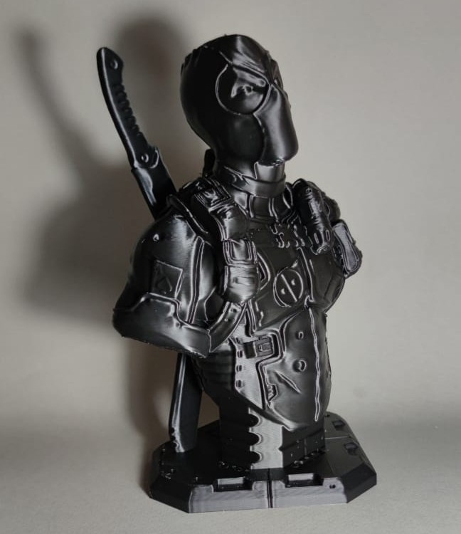 Guns3dprinting's tweet photo. 3D BLACK FIGURE DEADPOOL

#3D #3DPRINT #3DPRINTING #3DANIME #3DART #3DANIMATION 

📐 DIMENSIONS : X = 14,2 CM / Y =11,1 CM / Z = 20 CM
⏲️ PRINT TIME : 6 HOURS
⚫ FILAMENT : FILAMENT CREALITY PLA BLACK 
🚅 PRINT SPEED : 80 mm/s https://t.co/DOZNmGySMZ