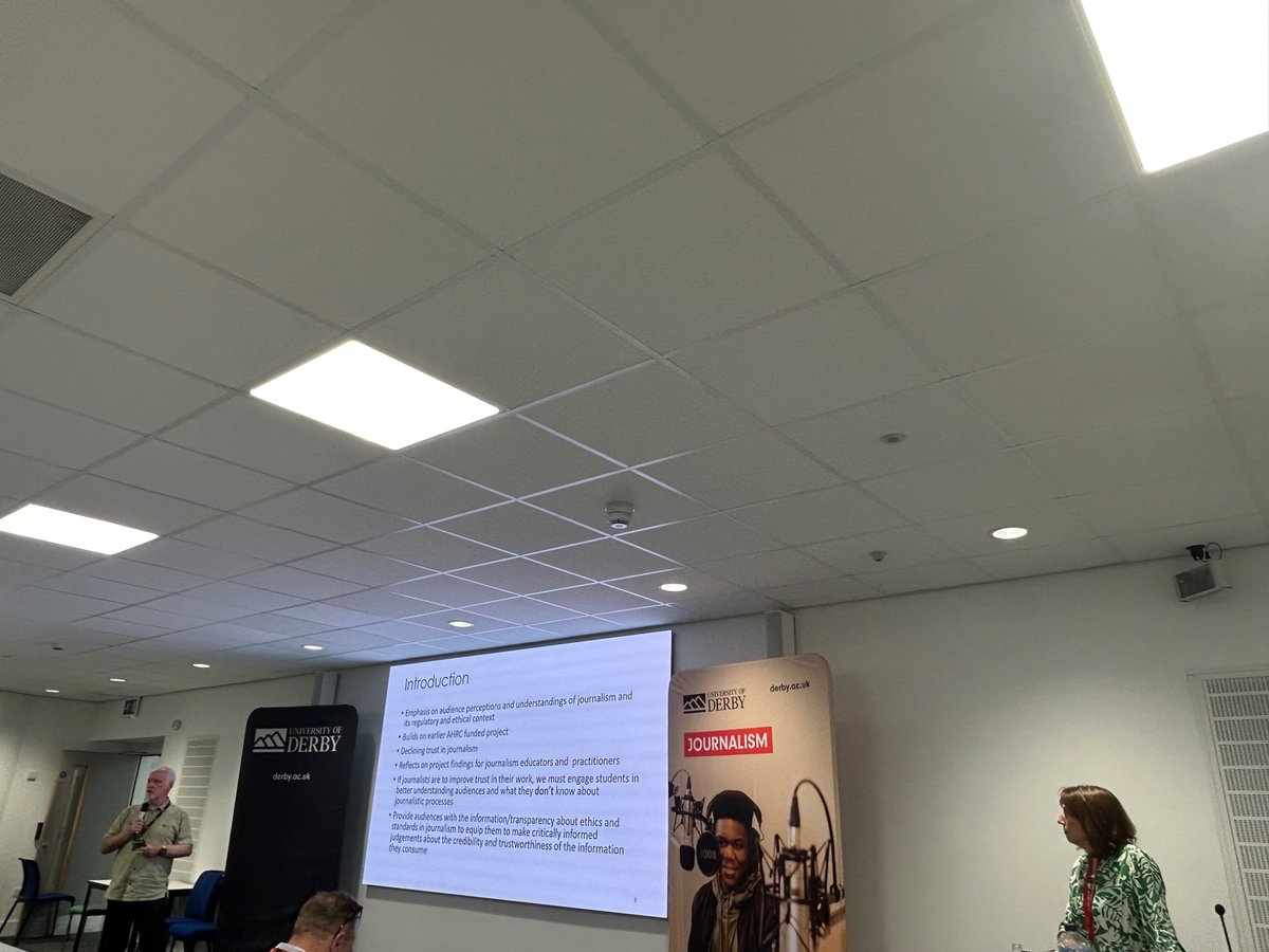TheAJEUK's tweet image. Julie Firmstone @LeedsUniMedia and John Steel @DerbyUni talk to us the the importance of understanding audiences in helping us to redefine journalism.
#AJE25 #journalismmatters