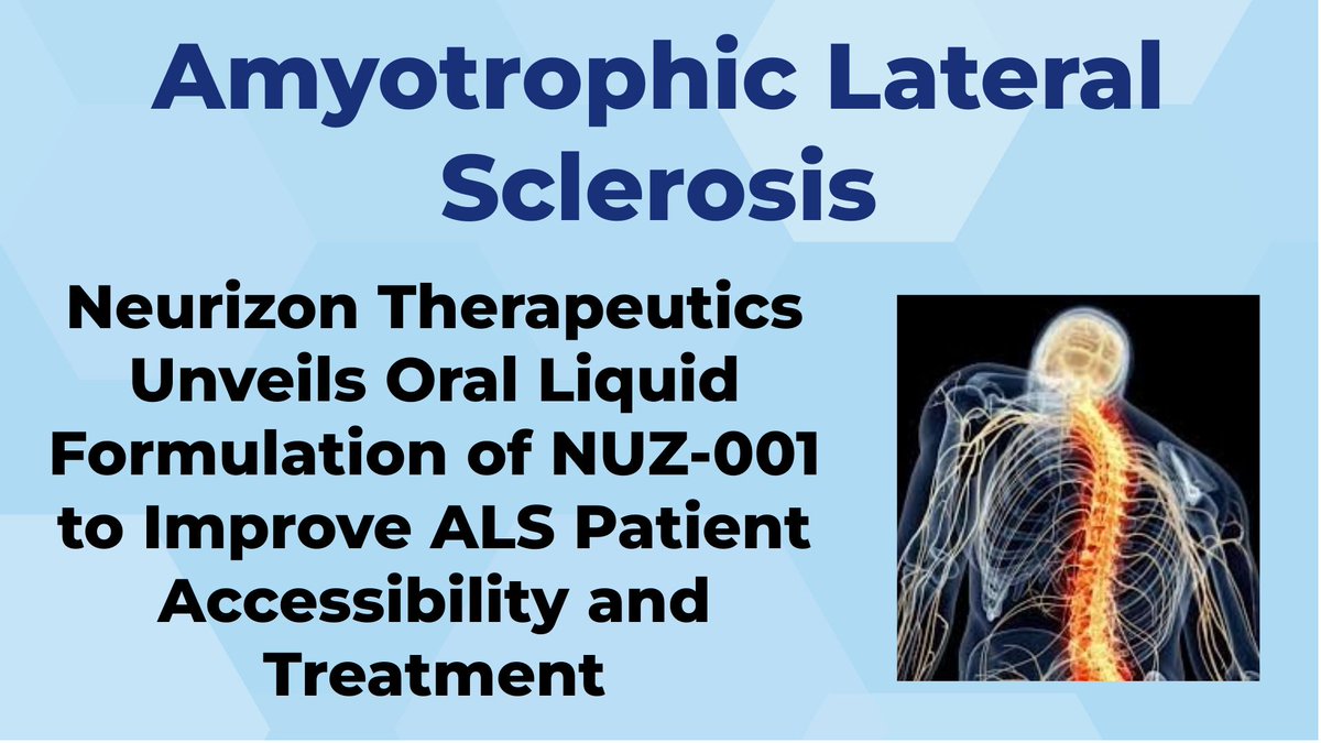 Neurizon Therapeutics Unveils Oral Liquid Formulation of NUZ-001 to Improve ALS Patient Accessibility and Treatment - For More Information Visit  shorturl.at/otslD  <a href="/Neurizon_ltd/">Neurizon</a>  #ALS  #MND  #Rare_diseases  #Amyotrophic_Lateral_Sclerosis  #OrphanDrugs  #Drug_research