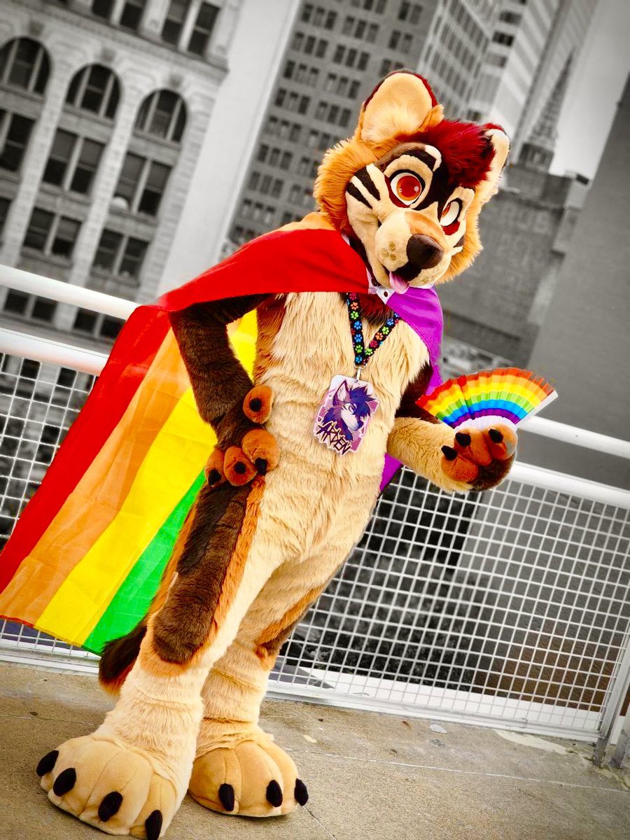 It’s the last Friday of pride month 🏳️‍🌈 so showoff those colors ❤️

#Pride2025 #pride #FursuitFriday #furry