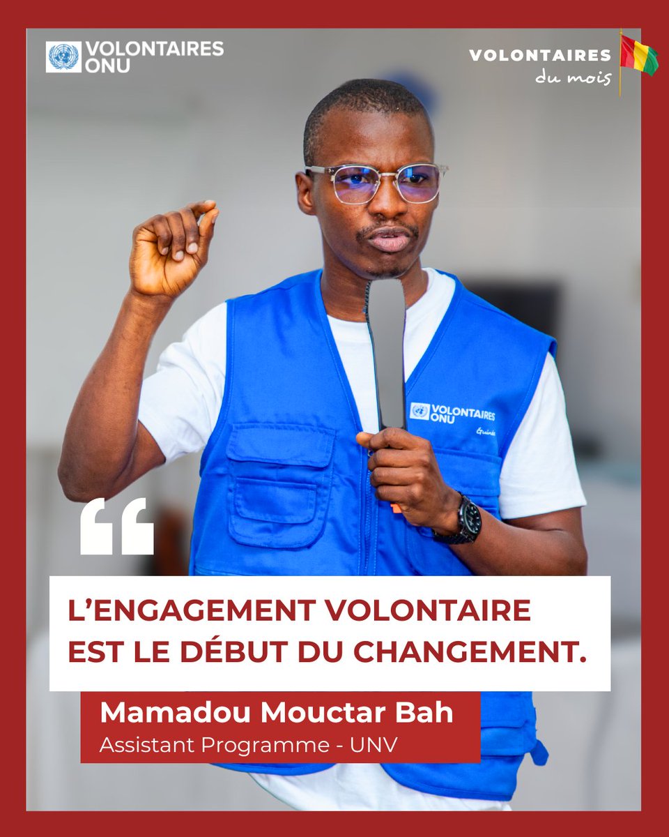 Découvrez Mamadou Mouctar Bah, Assistant Programme du <a href="/pvnuguinee/">VNU Guinée</a>.

Volontaire, conseiller, facilitateur… Il accompagne les #VolontairesONU et les partenaires au quotidien avec rigueur et passion.
Un acteur clé de l’engagement citoyen en Guinée. #VOM