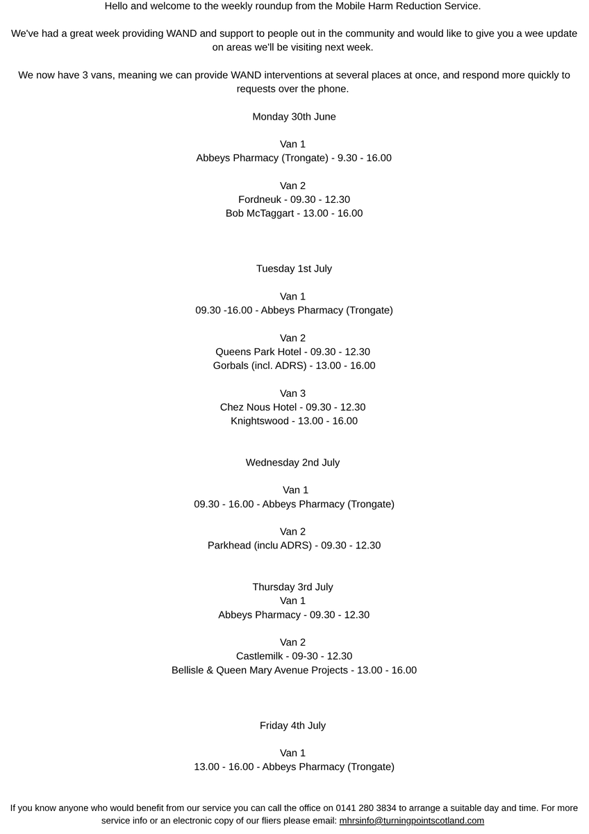 Next week's van locations <a href="/turningpointsco/">Turning Point Scotland</a>