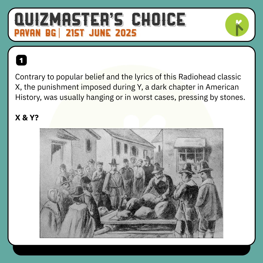 KCircleQuizzing's tweet photo. 🧵Thread of the Quizmaster's Choice questions from the K-Circle Weekly Quiz by Pavan BG on 21st June. The best from a great quiz!
#quiz #trivia #brainteaser #knowledge #kcircle
Answers at end of 🧵. Question 1/5: https://t.co/UuPjR5yQFx
