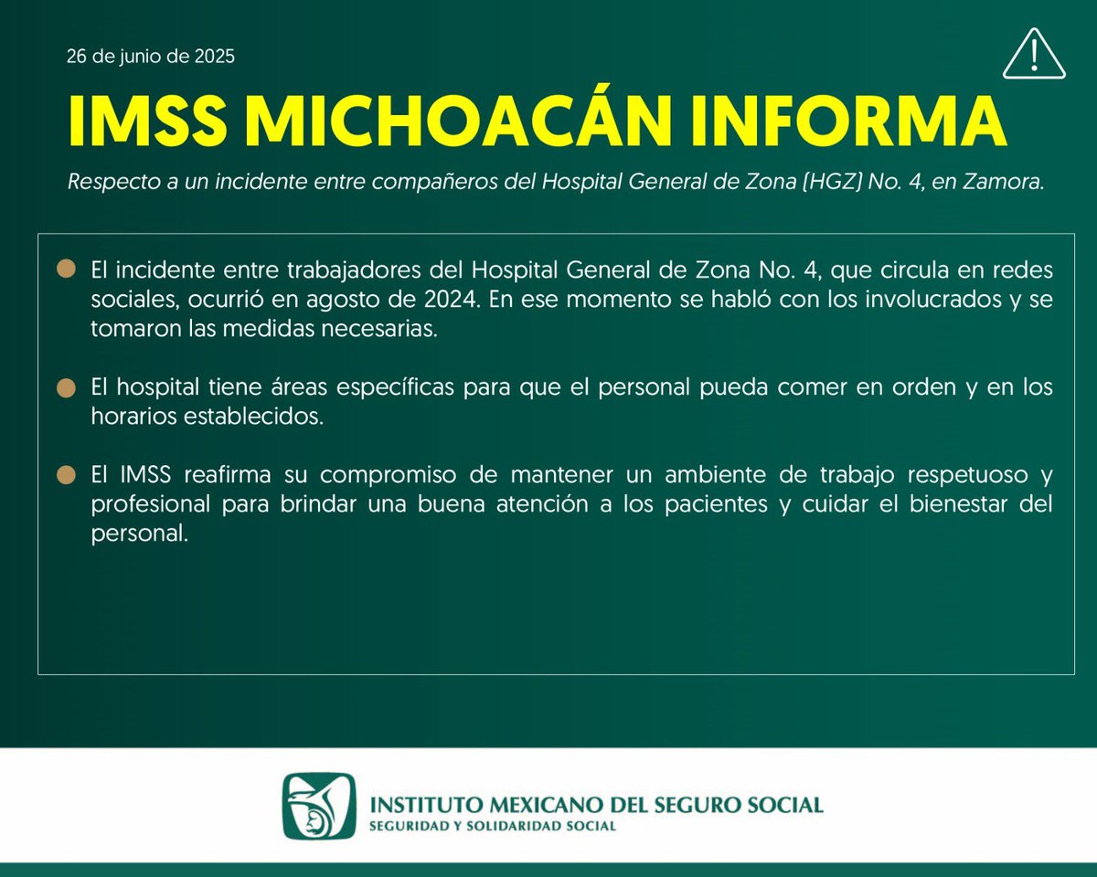 El IMSS Michoacán informa: