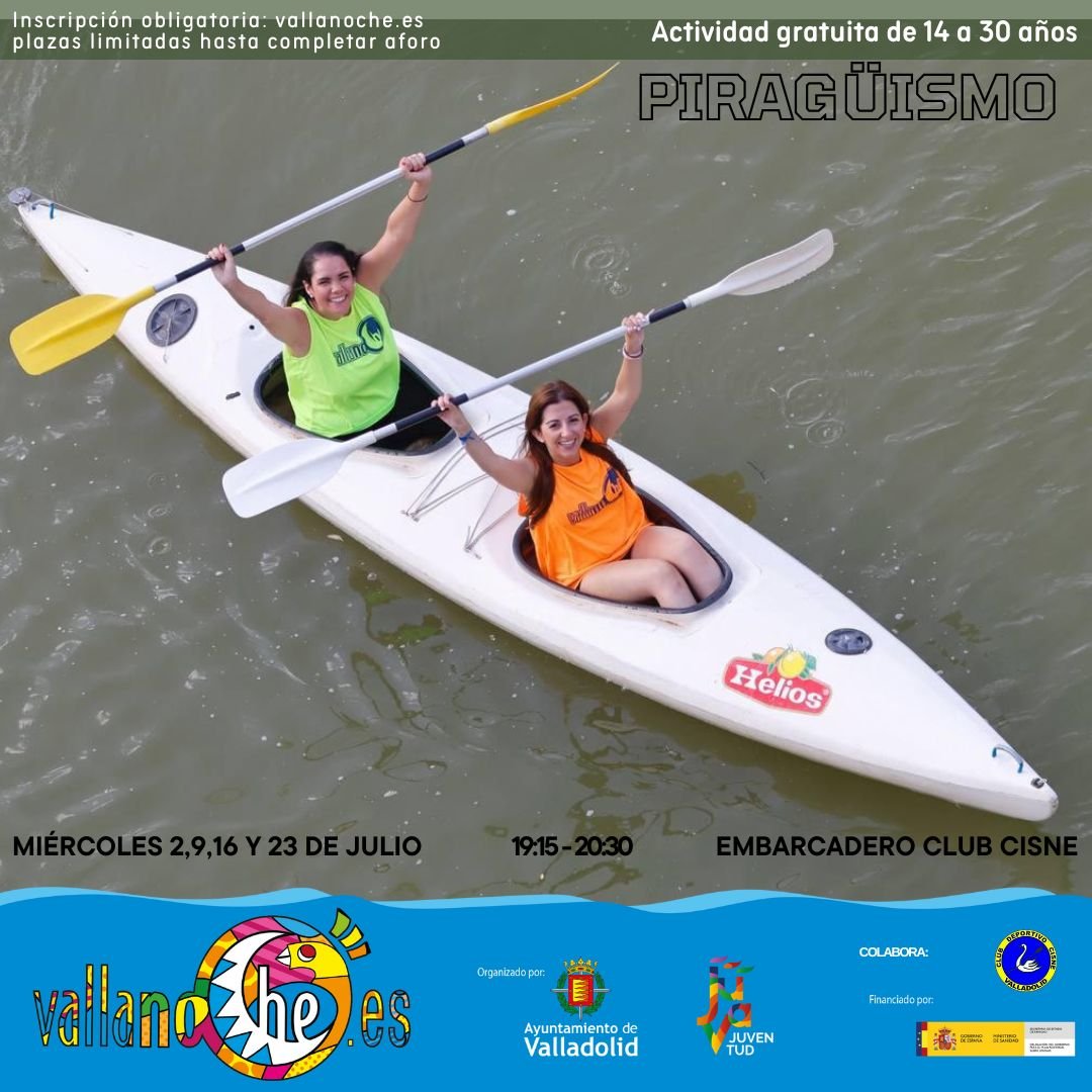 AUVASA (@auvasavll) on Twitter photo 📢 Piragüismo con <a href="/VallaTarde/">vallatarde</a> y <a href="/VallaNoche/">VallanoChe</a>
📌 Embarcadero <a href="/ClubCisne/">Club Deportivo Cisne</a>
⏰ De 18:00 a 19:15 h. (VT) y de 19:15 a 20:30 h. (VN)
👉 Disfruta de las actividades #MejorEnBUS
🚍 Líneas con parada cercana: 1, 2, 3, 4, 5, 6, 7, 8, 9, 18 y 19
👉+ info en: vallanoche.org 📢 Piragüismo con <a href="/VallaTarde/">vallatarde</a> y <a href="/VallaNoche/">VallanoChe</a>
📌 Embarcadero <a href="/ClubCisne/">Club Deportivo Cisne</a>
⏰ De 18:00 a 19:15 h. (VT) y de 19:15 a 20:30 h. (VN)
👉 Disfruta de las actividades #MejorEnBUS
🚍 Líneas con parada cercana: 1, 2, 3, 4, 5, 6, 7, 8, 9, 18 y 19
👉+ info en: vallanoche.org