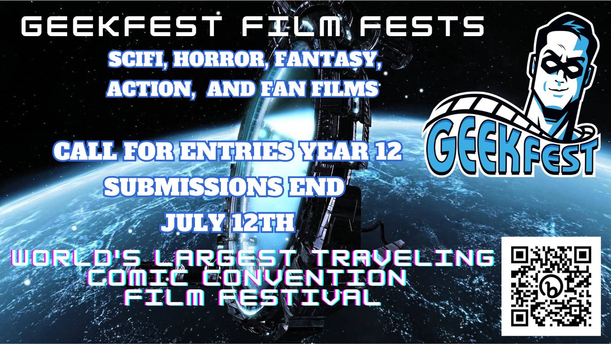 GeekFest Film Fests (@geekfilmfests) on Twitter photo Just a few weeks left!
#filmmakers
<a href="/GeekFilmFests/">GeekFest Film Fests</a> Year 12
World's Longest Running Comic Convention Genre Film Festival!!
#GeekFest #ComicCon #FilmFestival
#scifi #horror #fantasy #action #fanfilms
FINAL DEADLINE July 12 filmfreeway.com/GeekFest
#SupportIndieFilm #FilmX Just a few weeks left!
#filmmakers
<a href="/GeekFilmFests/">GeekFest Film Fests</a> Year 12
World's Longest Running Comic Convention Genre Film Festival!!
#GeekFest #ComicCon #FilmFestival
#scifi #horror #fantasy #action #fanfilms
FINAL DEADLINE July 12 filmfreeway.com/GeekFest
#SupportIndieFilm #FilmX