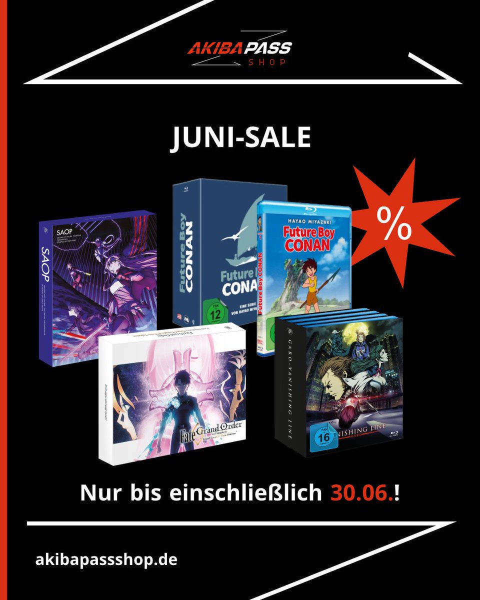 Jetzt im Juni-Sale im AKIBA PASS SHOP: Fate/Grand Order Final Singularity Grand Temple of Time, Godzilla Minus One, Sword Art Online the Movie - Progressive ... und vieles mehr!

Der Sale läuft bis einschließlich 30.06.2025 – nur solange der Vorrat reicht! akibapassshop.de/collections/sa…
