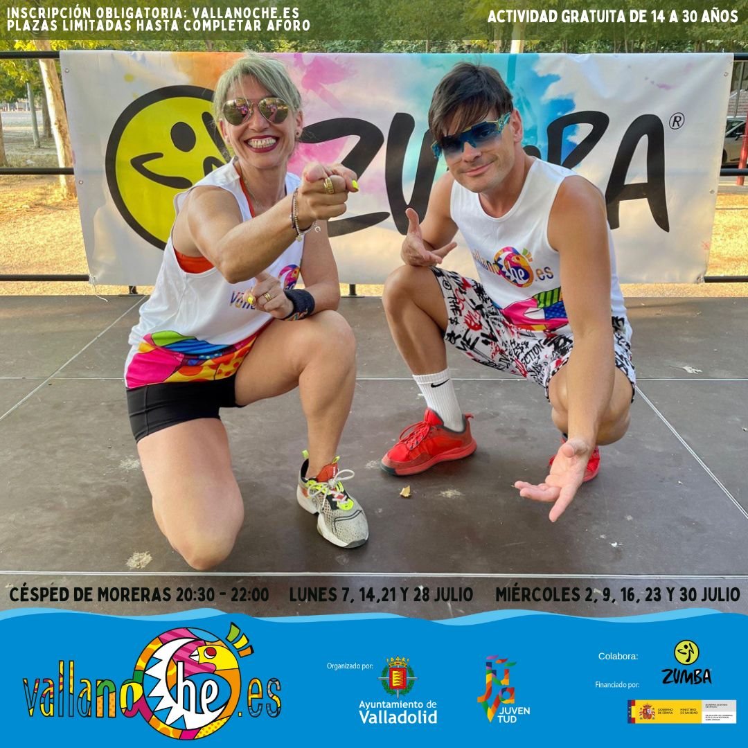 AUVASA (@auvasavll) on Twitter photo 📢 Zumba con <a href="/VallaNoche/">VallanoChe</a>
📌 Césped de Las Moreras
⏰ De 20:30 a 22:00 horas
👉 Disfruta de la actividad #MejorEnBUS
🚍 Líneas con parada cercana: 1, 3, 4, 6, 8 y 24
👉 + info en: vallanoche.org 📢 Zumba con <a href="/VallaNoche/">VallanoChe</a>
📌 Césped de Las Moreras
⏰ De 20:30 a 22:00 horas
👉 Disfruta de la actividad #MejorEnBUS
🚍 Líneas con parada cercana: 1, 3, 4, 6, 8 y 24
👉 + info en: vallanoche.org