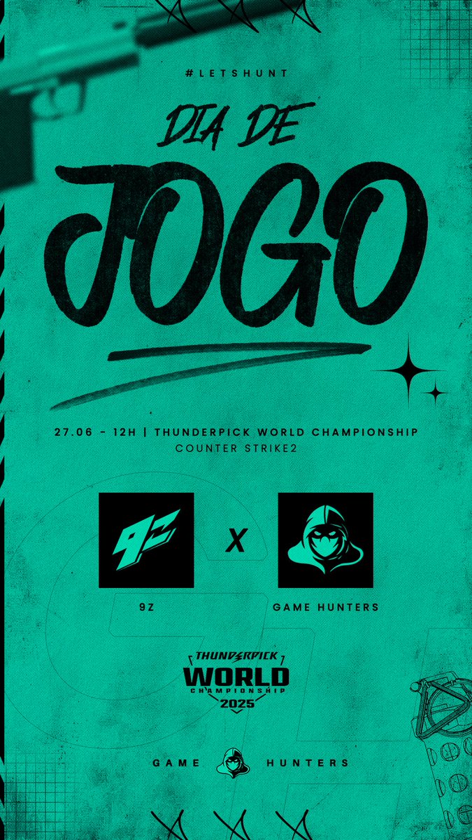GameHuntersCS2's tweet photo. Hoje às 12h tem jogo pela Thunderpick World Championship contra a @9zTeam
#letshunt #gamehunters #cs2 https://t.co/o4MPWqHt44