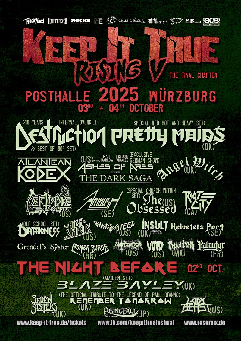 destruction's tweet image. KEEP IT TRUE RISING CONFIRMED

We are super thrilled to announce our “INFERNAL OVERKILL &amp;amp; best of 80s” set at this years
KEEP IT TRUE Rising V Festival !!!  @KeepItTrue 

The anniversary show will headline the cult event on the 3rd of October!

Tickets are now on sale,  be quick!