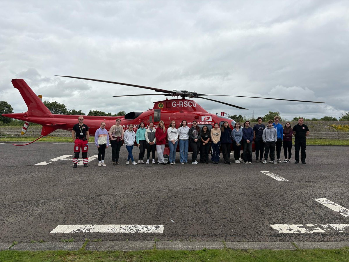 NIAS Work Experience Week - Day 3 Helicopter Day! Lower Sixth students toured the HEMS base, learned about lifesaving critical care, practiced patient lifting &amp; intubation, and explored the helicopter inside and out. Huge thanks to the HEMS team for the unforgettable experience!