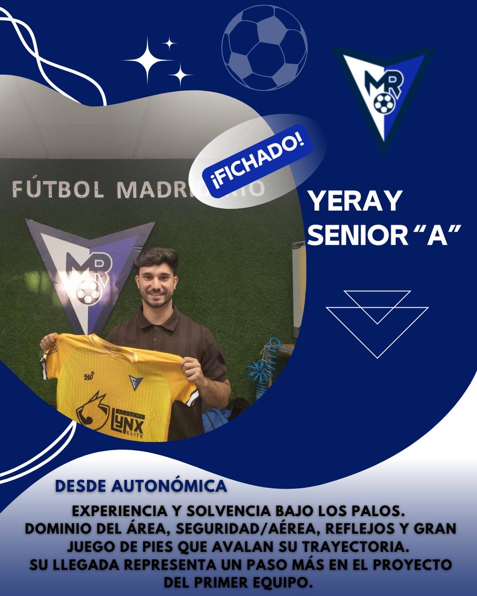 📢 ¡Fichaje! 📢
Yeray llega desde Autonómica para reforzar nuestra portería🧤

👉 Experiencia y solvencia bajo los palos.
👉 Dominio del área, seguridad/aérea, reflejos y gran juego de pies que avalan su trayectoria.
👉 Su llegada representa un paso más en el proyecto