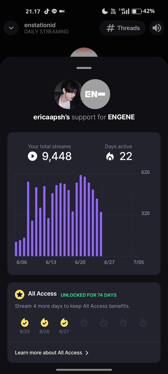 just_psh1208's tweet photo. DAY 7 DONE🔥🔥
Absen dulu takut ketiduran 😭😭🫂
@ENSTATIONID
#ENHYPEN #ENSTAMPID #StreamWithEngina #Day_7 https://t.co/HlVmTnRI2L