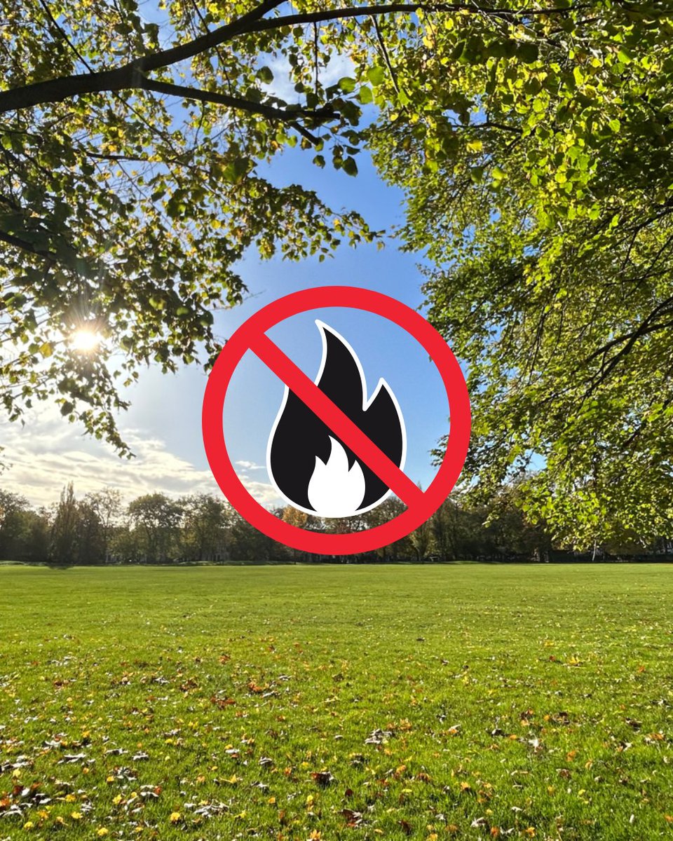 ⚠️ As another heatwave looms, please remember fire risk is high: barbecues and open fires are prohibited. Enjoy the sunshine safely! 🌿 Dispose of rubbish properly. If bins are full, take your litter home. Let’s keep Queen’s Park safe, clean, and beautiful! 💚 #QueensParkBrent