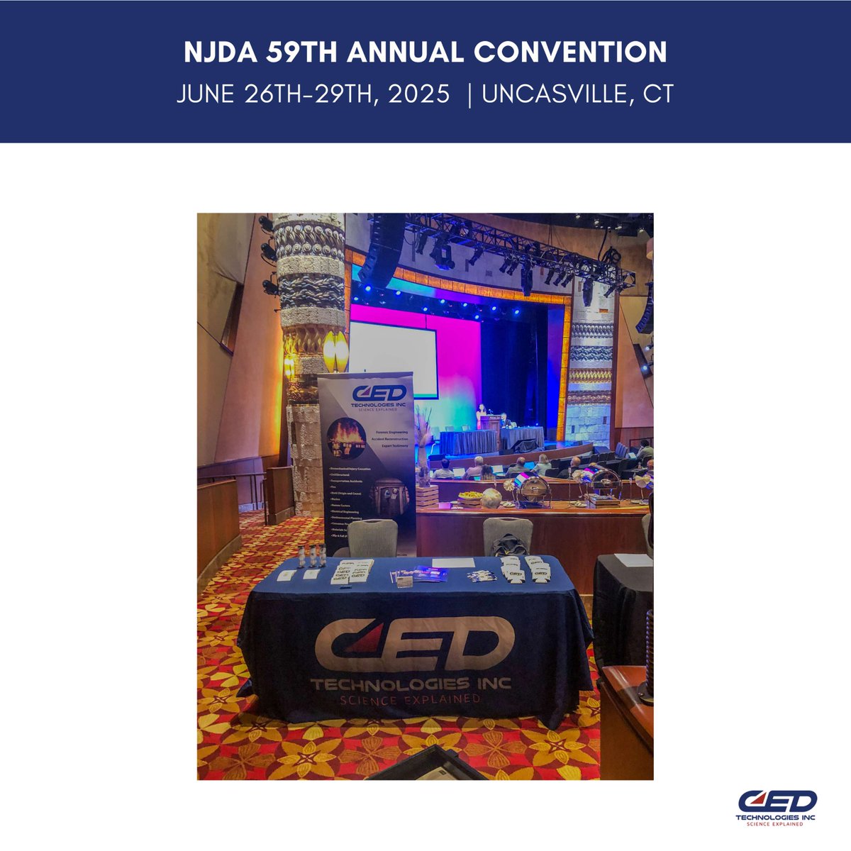 CED_Tech_Inc's tweet image. CED’s Tim Caton is representing us at the NJDA 59th Annual Convention, alongside our engineering team. If you are attending, stop by our table to learn how forensic engineering contributes to legal outcomes.
#ForensicEngineering  #NJDA #CEDTechnologies #EngineeringExperts