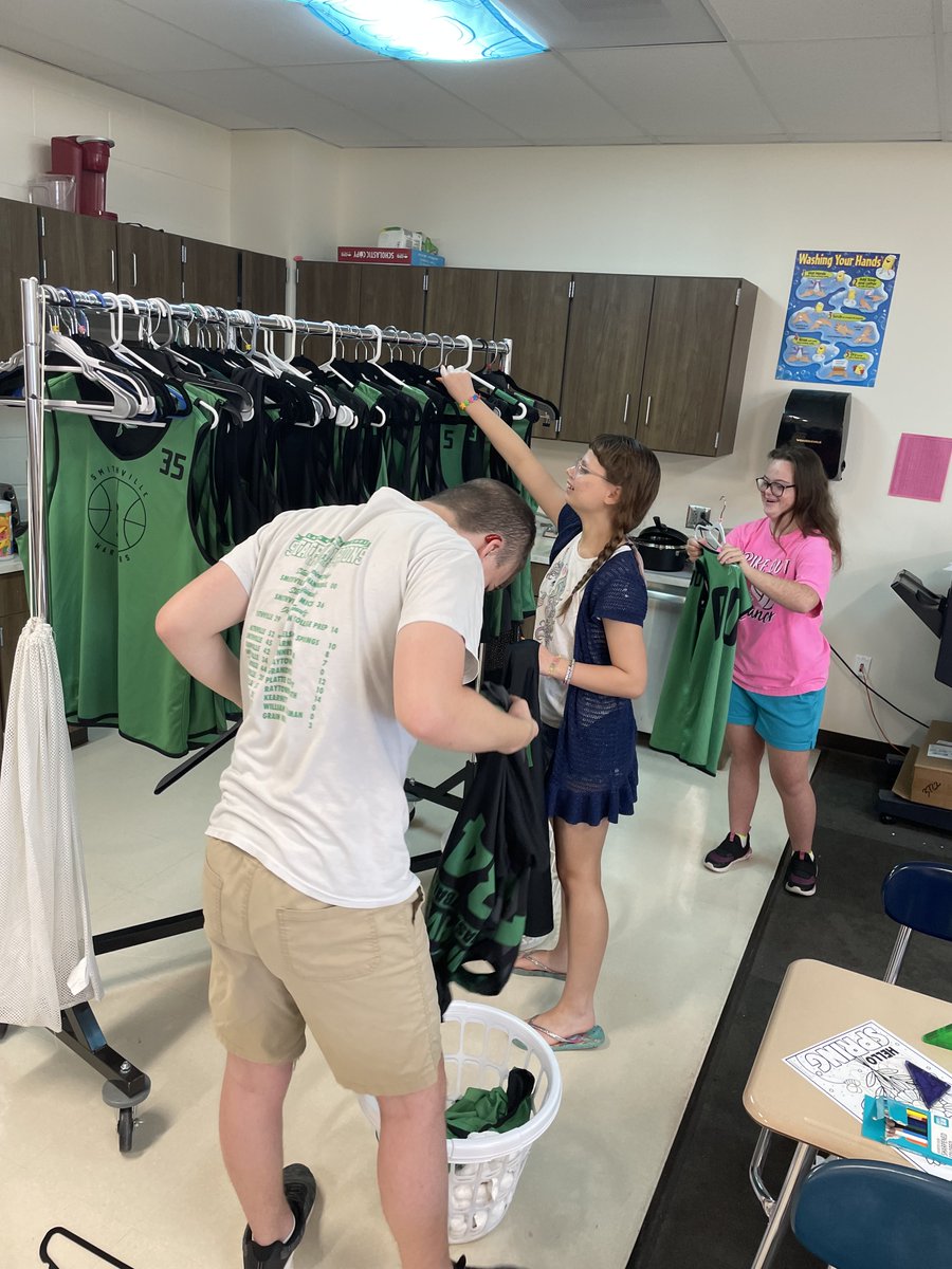 As many of you know, Coach Lewis is one of our special education teachers here at Smithville High School. Alongside his essential skills students, they have been developing a new laundry system for #US this summer and we could not be more thankful for all of their hard work!