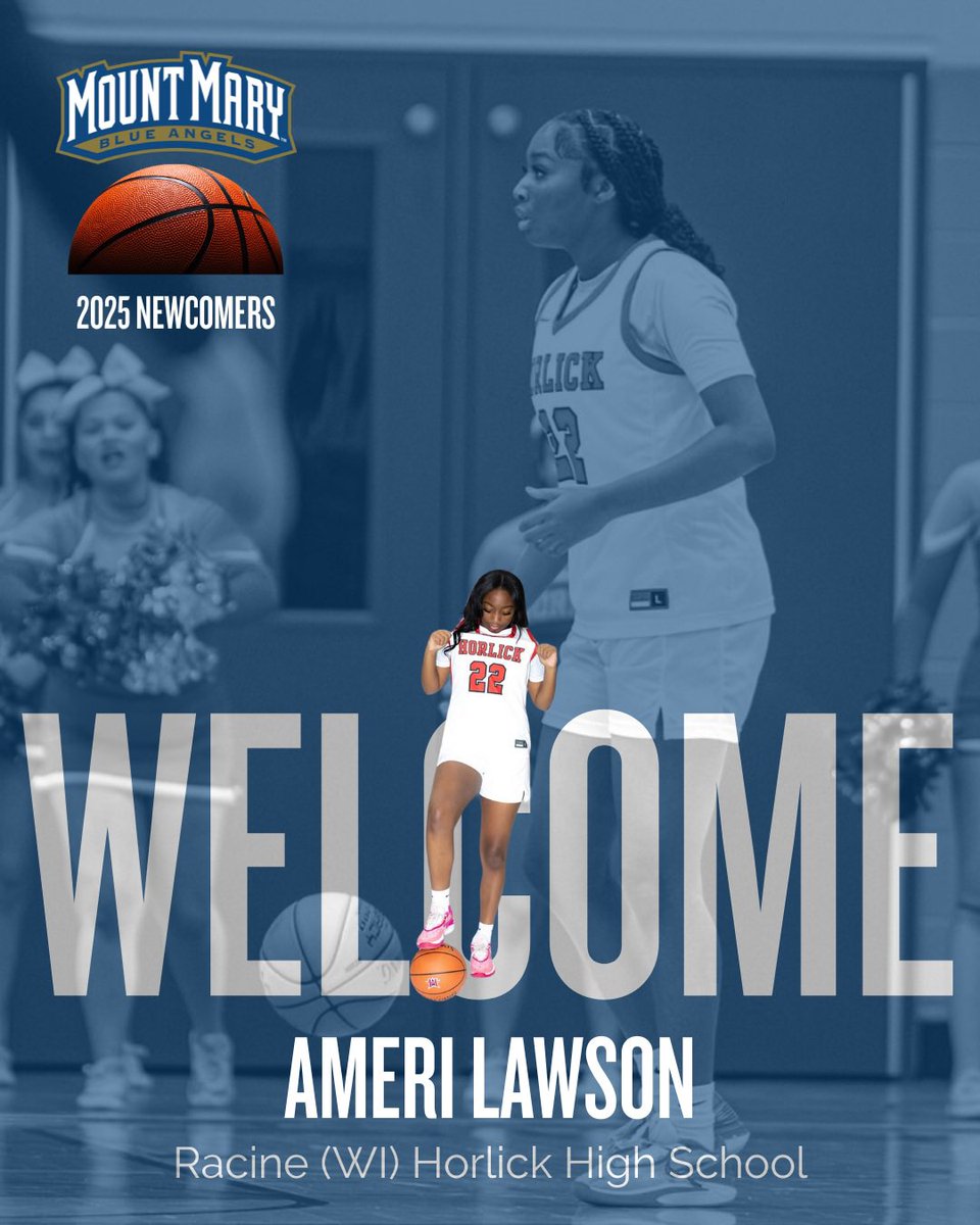 Introducing our newest Blue Angel basketball players, the Mount Mary University Class of 2029. Today, we celebrate Ameri, a 5-10 forward/center from Racine (Wis.) Horlick High School. Welcome to the family!