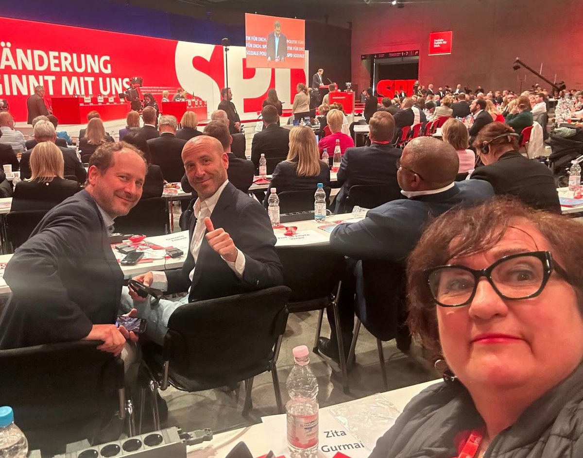 PES 🌹🇪🇺 (@pes_pse) on Twitter photo We are in Berlin today! PES Secretary General <a href="/giacomofilibeck/">Giacomo Filibeck</a>, PES Deputy Secretary General Thomas Vaupel and <a href="/PES_Women/">PES Women</a> President <a href="/zgurmai_EN/">ZitaGurmai</a> attend the <a href="/spdde/">SPD Parteivorstand 🇪🇺</a> congress together.
#SPDbpt25 #SPD We are in Berlin today! PES Secretary General <a href="/giacomofilibeck/">Giacomo Filibeck</a>, PES Deputy Secretary General Thomas Vaupel and <a href="/PES_Women/">PES Women</a> President <a href="/zgurmai_EN/">ZitaGurmai</a> attend the <a href="/spdde/">SPD Parteivorstand 🇪🇺</a> congress together.
#SPDbpt25 #SPD