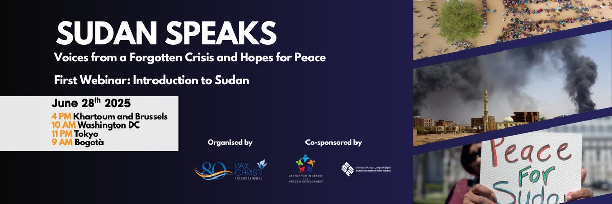 Tomorrow Pax Christi International Webinar on Sudan. You can´t miss it!
Register here: paxchristi.net/webinars-sudan…