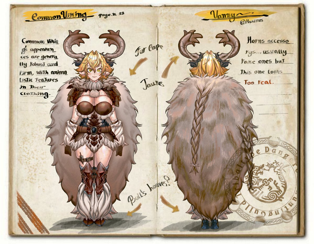 Maikittos's tweet photo. Hunting Guild Species Catalogue: Viking Half-Breed.
"Page.N. 13" 
#digitalart #characterdesign @LeoMKofficial https://t.co/odkDCDFXph