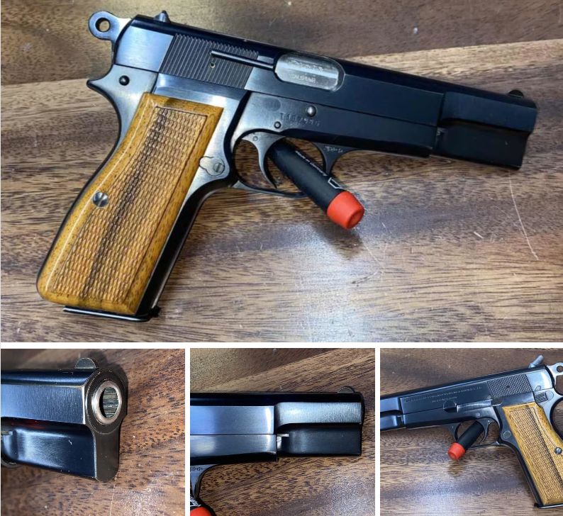 GunBroker's tweet photo. 🔥 1966 Browning Hi Power – T Series 
🔗 https://t.co/vXnejYBlJm
🟥 Red box, 99% condition, C&R eligible
🧾 Includes bring-back papers, receipts, extra mag, holster & cleaning rod
🇧🇪 USGI brought back from overseas

Is this the ultimate Hi Power collector’s set?👇

#HiPower #BrowningTSeries #GunCollectors #Classic9mm
