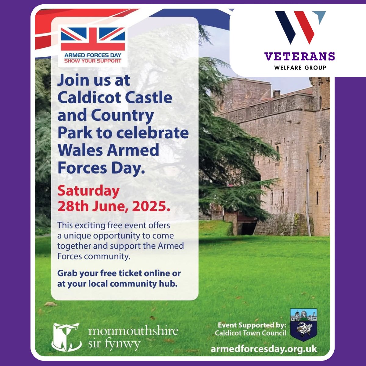 Happy Armed Forces Day!

We’re proud to be one of the sponsors of Armed Forces Day Caldicot and excited to be part of a day that celebrates and supports our Armed Forces community.

Looking forward to seeing everyone there!

#armedforcesday2025 #caldicot #community #veterans