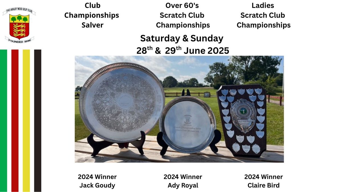 Tomorrow is our Club Championships Weekend with many trophies up for grabs which includes the Men's Scratch, Ladies Scratch and also an Over 60's Scratch, along with all the Handicap equivalent trophies 

#membersclub
#theclubchampionships 
#36holesmedal