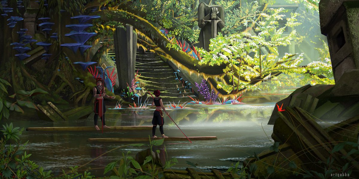 [OC] Marshlands: Stairs to the sunken coven court.