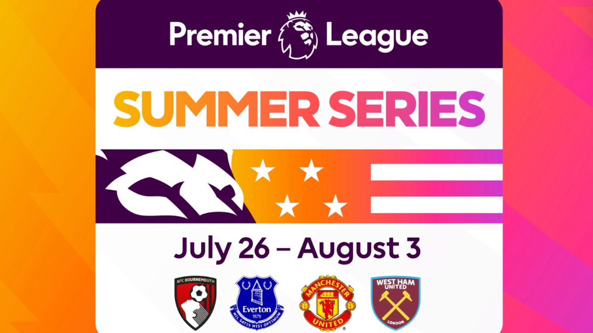 The Premier League Summer Series in USA featuring Everton, Bournemouth, Manchester United and West Ham will be shown live on Sky with the competition starting on July 26th. 🔵