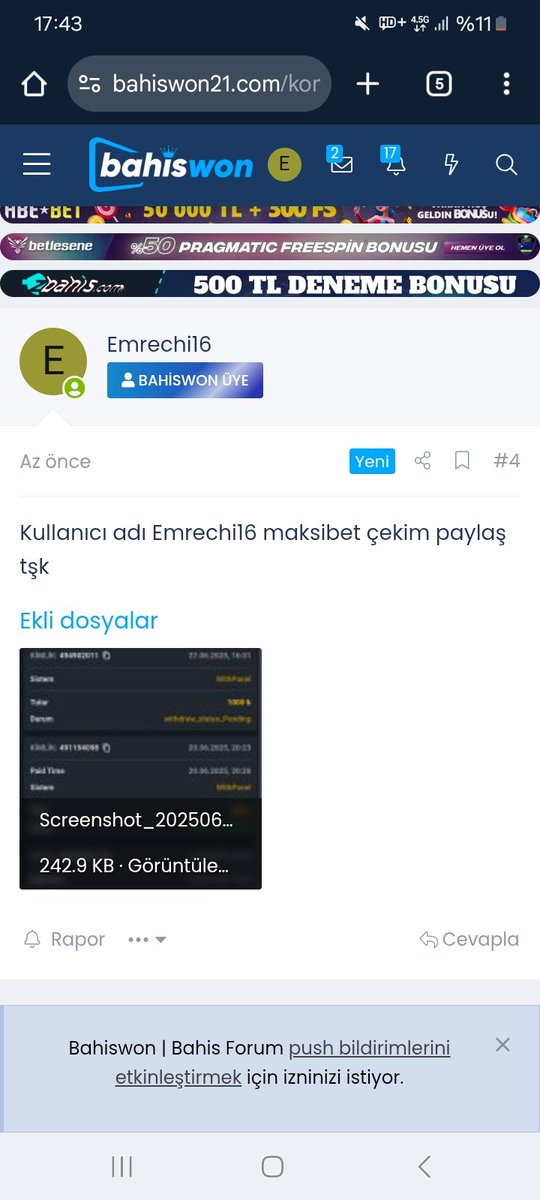 Kullanıcı adı Emrechi16 maksibet çekim paylaş tşk