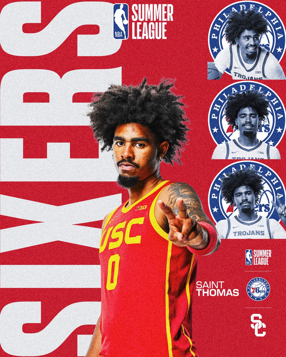 Good luck to <a href="/_Saintthomas23/">Saint Thomas</a> at <a href="/NBASummerLeague/">NBA Summer League</a>! Saint was one of the most versatile players we have had the opportunity to coach✌️<a href="/sixers/">Philadelphia 76ers</a>