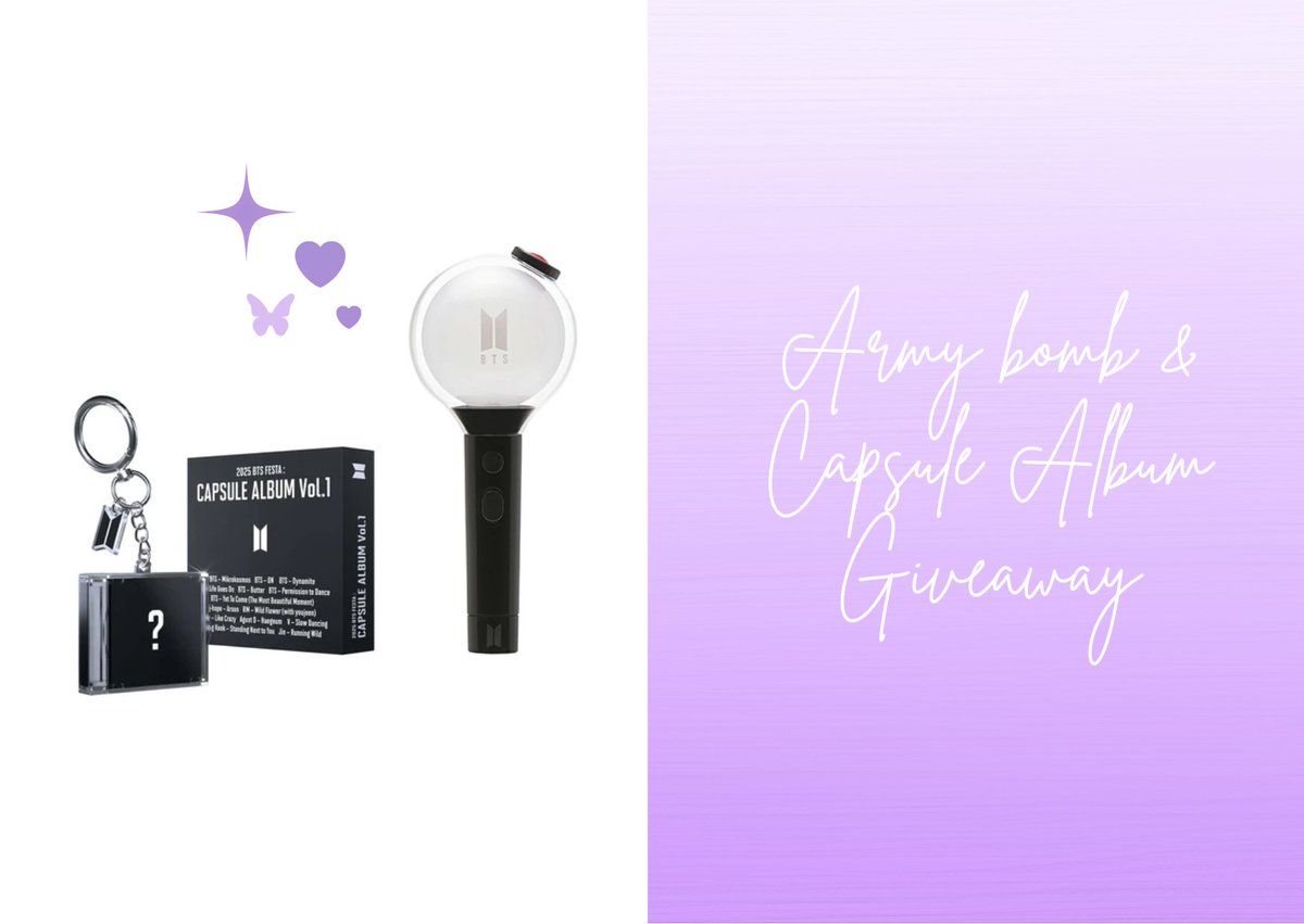 snowflowergifts's tweet image. ⭑ BTS Lightstick &amp;amp; Capsule Album Giveaway ⭑

⋆ 1 winner
⋆ rt to enter
⋆ followers only

— worldwide | Ends July 12th