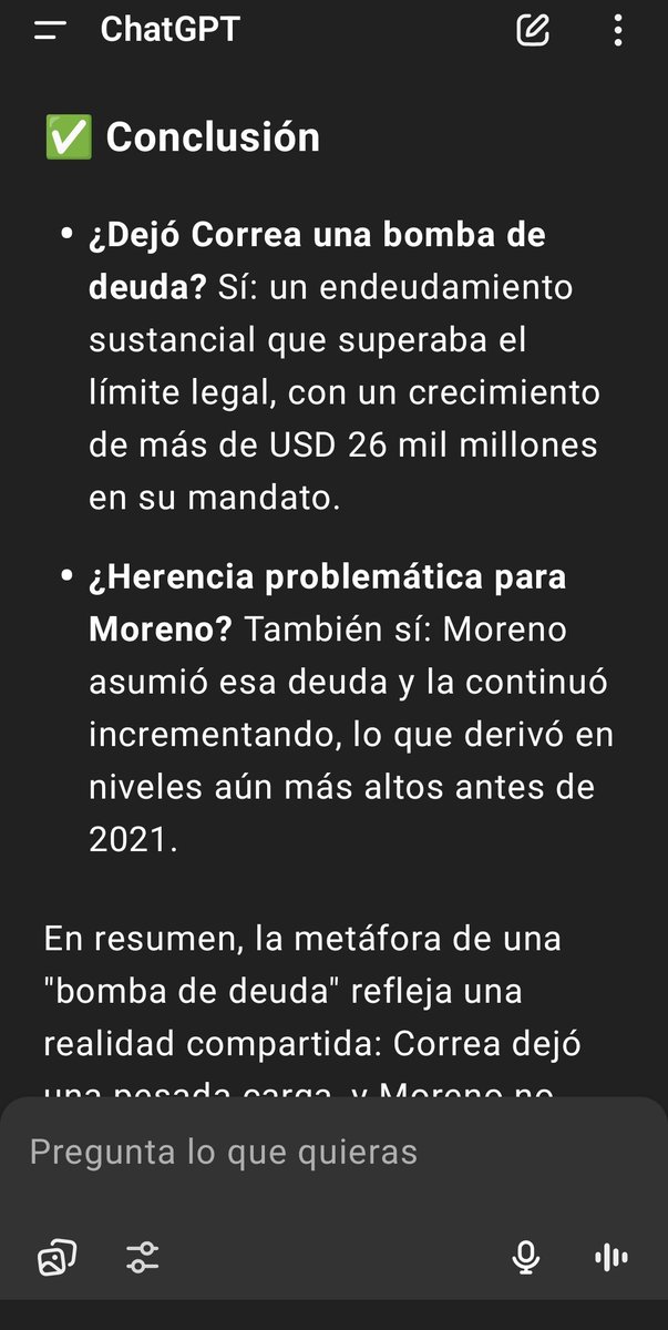 <a href="/MashiRafael/">Rafael Correa</a> A mí me respondió otra cosa 🙂‍↔️