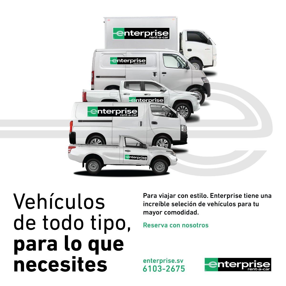 En Enterprise, entendemos que cada necesidad de movilidad es única. 🚗💨

Desde vehículos compactos hasta opciones de carga, ofrecemos una flota de vehículos adaptados a cada situación, ya sea para tu día a día, un viaje o una mudanza.

¡Tenemos lo que necesitas! 🌟

¡Reserva