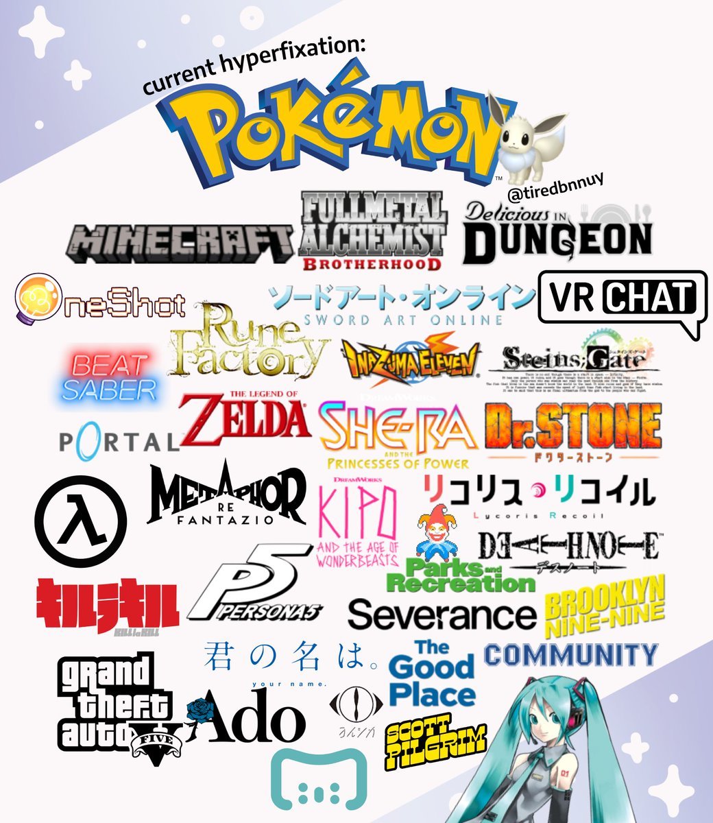 tiredbnnuy's tweet image. ♡ Hi everyone, I'm Ivy‼️
I love Pokémon and writing!! I have a lot of interests so if you like any of these, let's be oomfs!!
Nice to meet you!!!
Here's my trainersona and some things I love💕
☆ tiredbnnuy.straw.page ☆ #promotwt ☆
👇Important thread below!👇