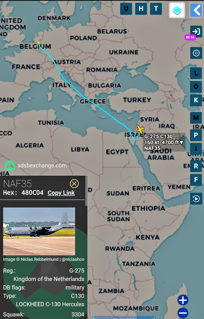 sipjack1776's tweet photo. Netherlands ๐ณ๐ฑ
C-130 Hercules
#480C04
G-275/NAF35
Eindhoven>Amman
@Borrowed7Time @HusseinSalmanQ https://t.co/YMsDmTzG45