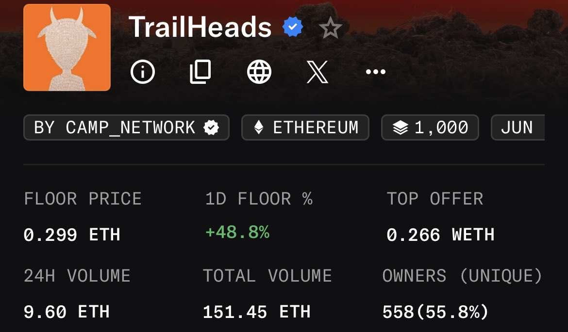 You keep saying that Nft is over, you don't have a good team of good friends we are 2x right now ,to do moon friends <a href="/CampTrailHeads/">TrailHeads ⛺️</a> thanks for the project <a href="/campnetworkxyz/">Camp Network ⛺️</a>