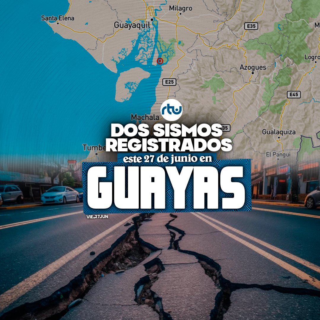 La mañana de este 27 de junio se reportaron dos sismos en Guayas en menos de 8 horas.
⏰ A la 01:31 am se registró un temblor de 4.8 a 17 km de Guayaquil.
⏰ A las 08:42 am ocurrió otro de 3.3 a 21 km de Naranjal.
Más detalles👉 f.mtr.cool/zmlyeujbci
