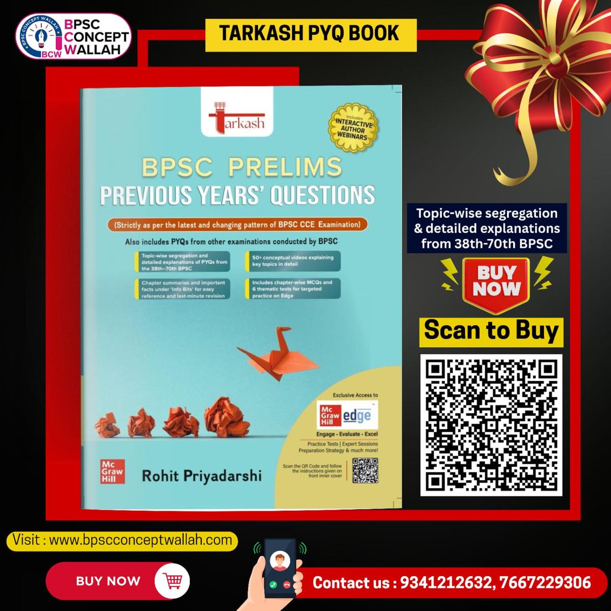BCW1947's tweet image. ✅ TARKASH PYQ Book (BPSC CONCEPT WALLAH ) : Link : bpscconceptwallah.com/product/tarkas… #71stbpsc #bpscprelims #bpsc #pyqs