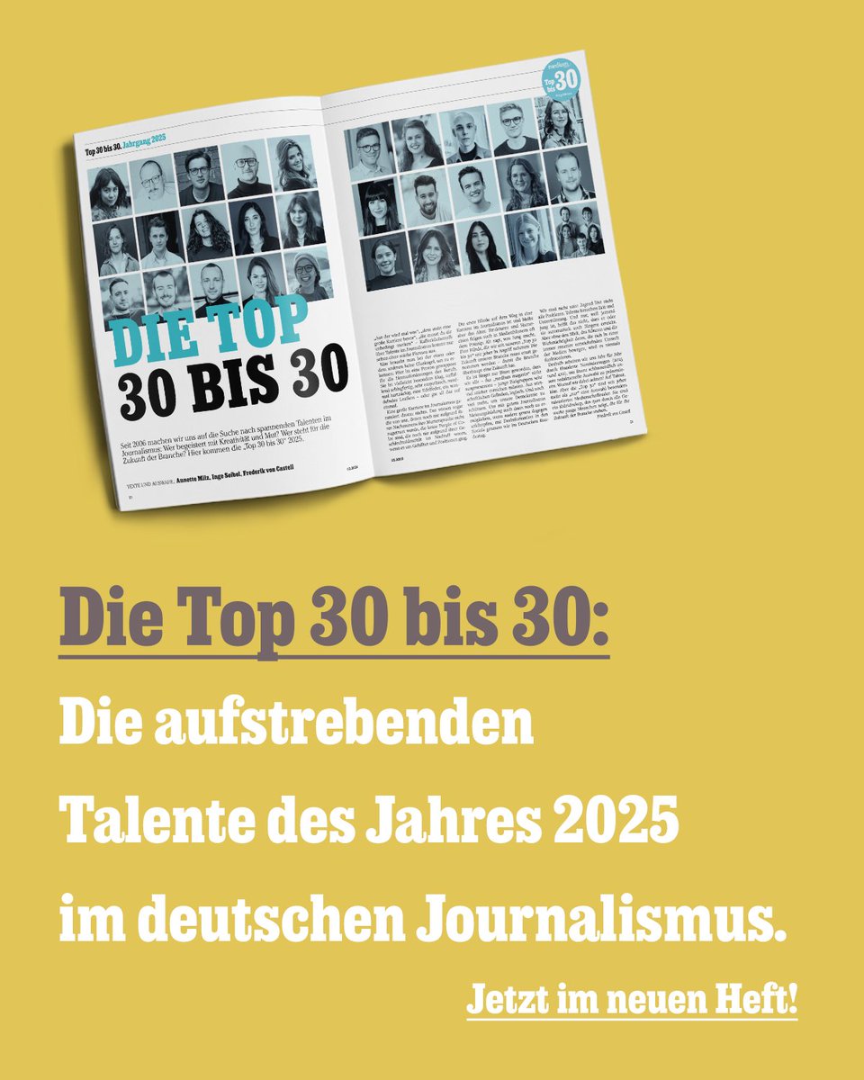 mediummagazin's tweet image. Jetzt im @mediummagazin:
➡️#top30mm: Die aufstrebenden Talente des Jahres 2025
➡️Aufgeben? Keine Option! @_sophiamaier wehrt sich gegen Hass.
➡️Wie Freie KI nutzen dürfen und was für Medienhäuser gilt.
➡️Gos und No-Gos: 10 Tipps von Moderations-Profis
➡️shop.oberauer.com/detail/index/s…