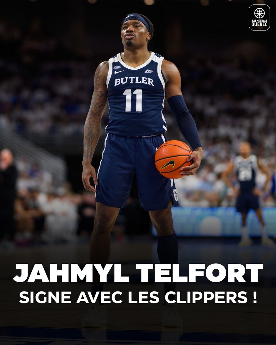BasketballQc's tweet image. Ignoré au repêchage de la NBA, le québécois a signé un contrat avec les Clippers de Los Angeles. Félicitations Jahmyl !
