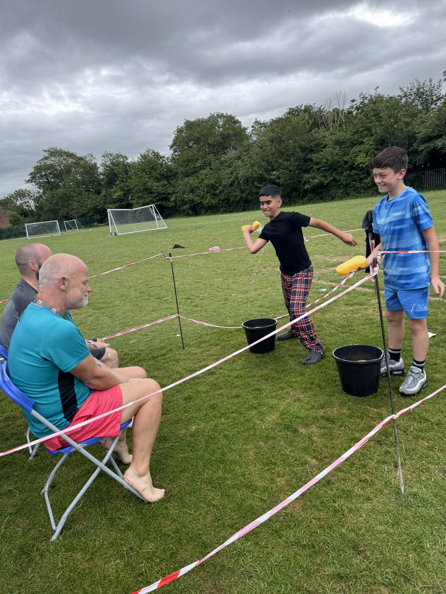 DeePointOberon's tweet photo. Such fun this afternoon soaking Mr Williams &amp; Mr Mulhern! @DeePointPrimary 

Continue donating to our fundraiser here! https://t.co/gWU4GDUzyl https://t.co/Lyf1FySZuT