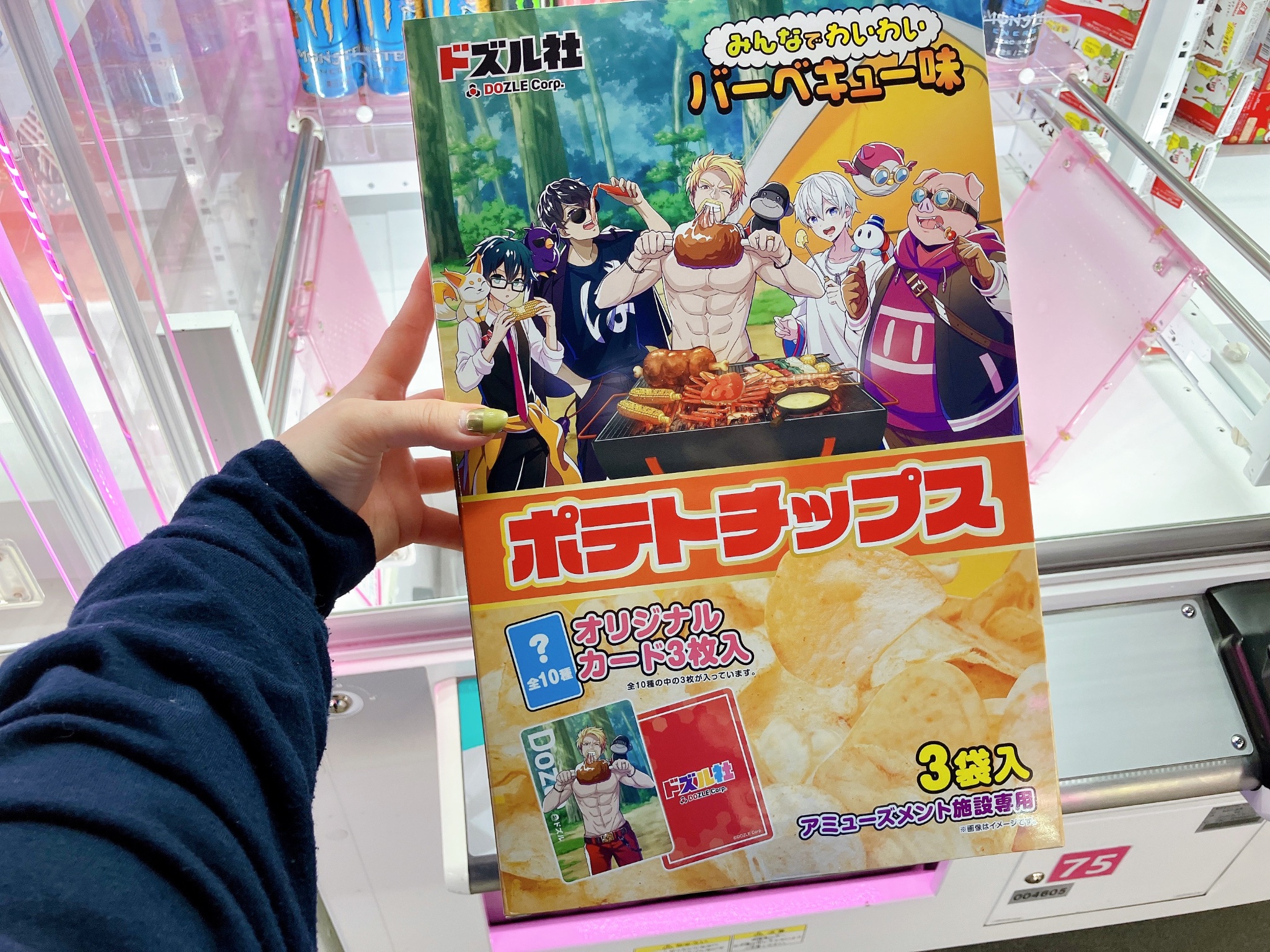 ドズル社 GIGO限定 ポテトチップス３袋入✕4箱 オリジナルカード7枚 ドズル社×GiGOコラボ「ポテトチップス（バーベキュー味